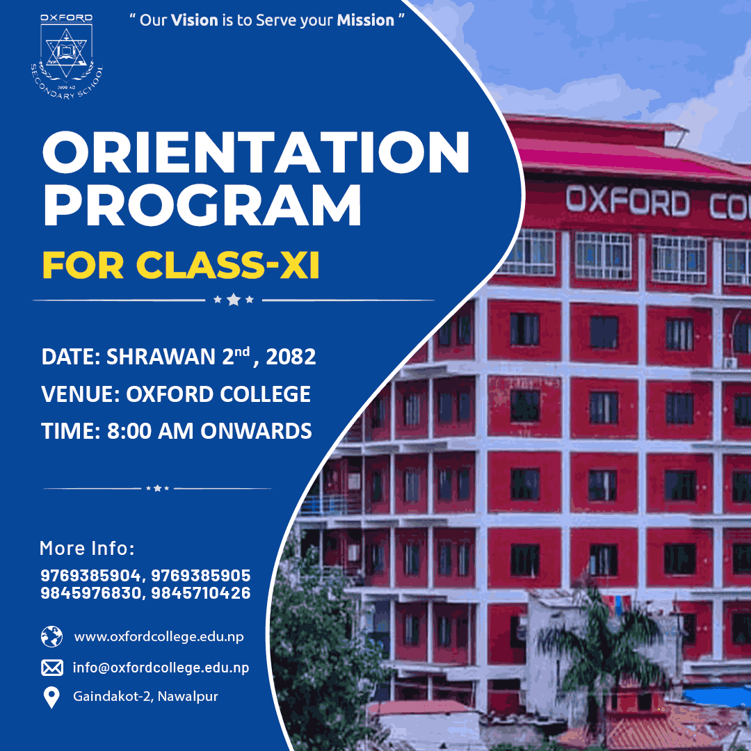 Orientation Program for Grade XI